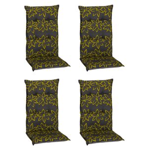Hochlehner-Auflagen-Set 'Barcelona' gelbgrün/grau 50 x 118 x 6 cm 4 Stück