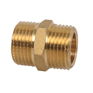 Doppelnippel Messing blank 1/2" AG