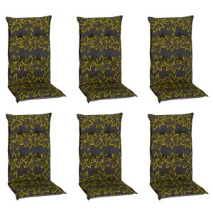 Hochlehner-Auflagen-Set 'Barcelona' gelbgrün/grau 50 x 118 x 6 cm 6 Stück