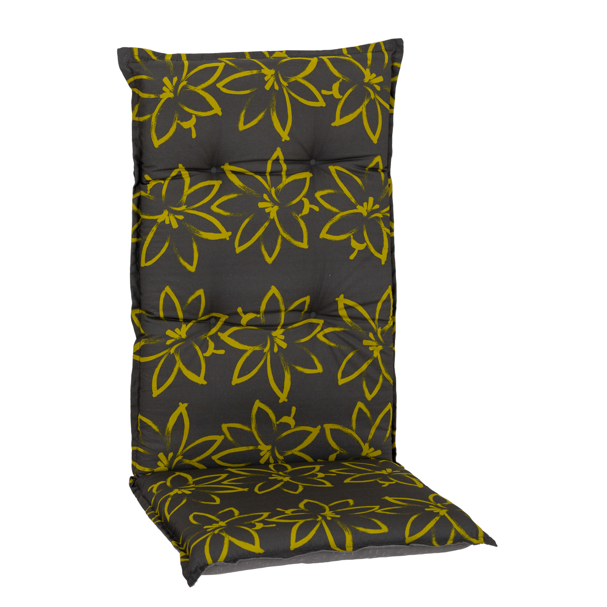 Hochlehner-Auflagen-Set 'Barcelona' gelbgrün/grau 50 x 118 x 6 cm 6 Stück
