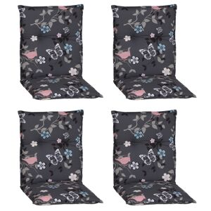 Niedriglehner-Auflagen-Set 'Barcelona' grau/blau/pink 50 x 101 x 6 cm 4 Stück