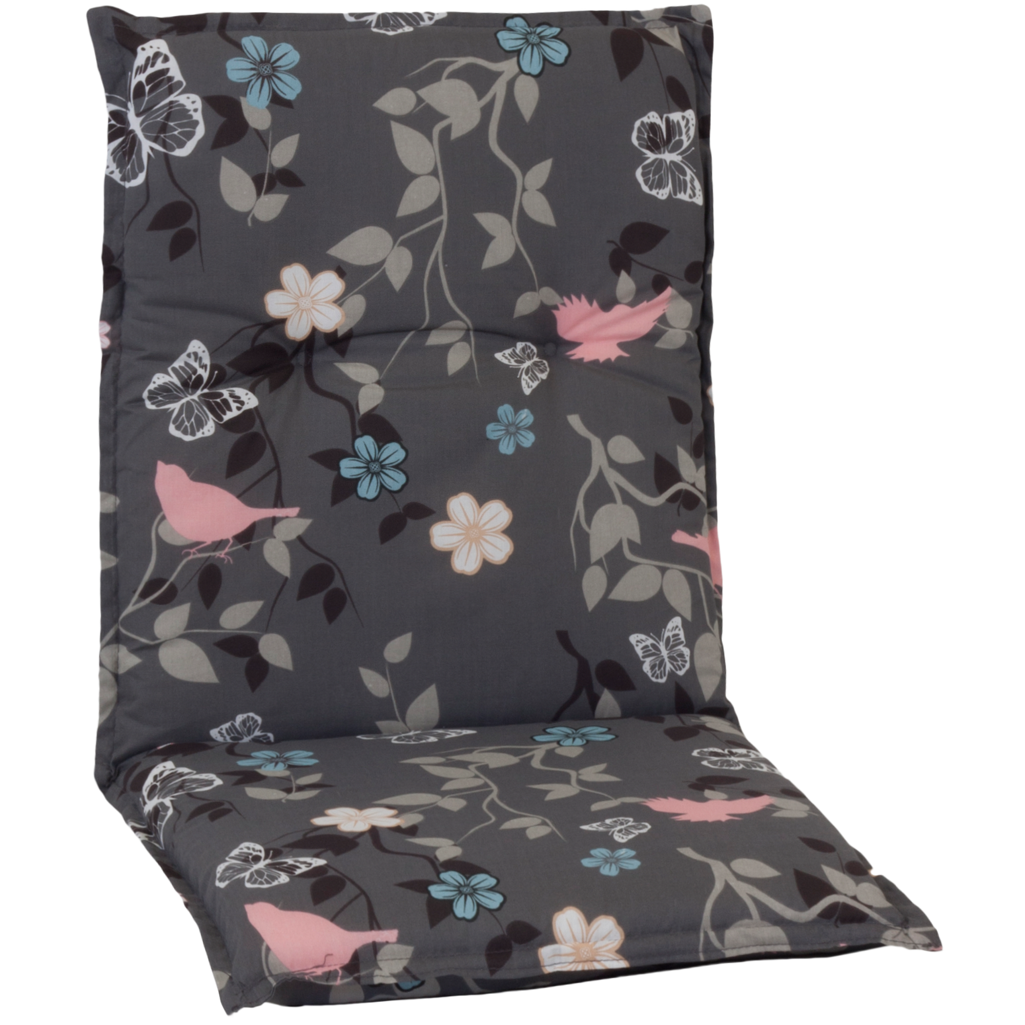Niedriglehner-Auflagen-Set 'Barcelona' grau/blau/pink 50 x 101 x 6 cm 4 Stück