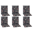 Niedriglehner-Auflagen-Set 'Barcelona' grau/blau/pink 50 x 101 x 6 cm 6 Stück