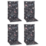 Hochlehner-Auflagen-Set 'Barcelona' grau/blau/pink 50 x 118 x 6 cm 4 Stück