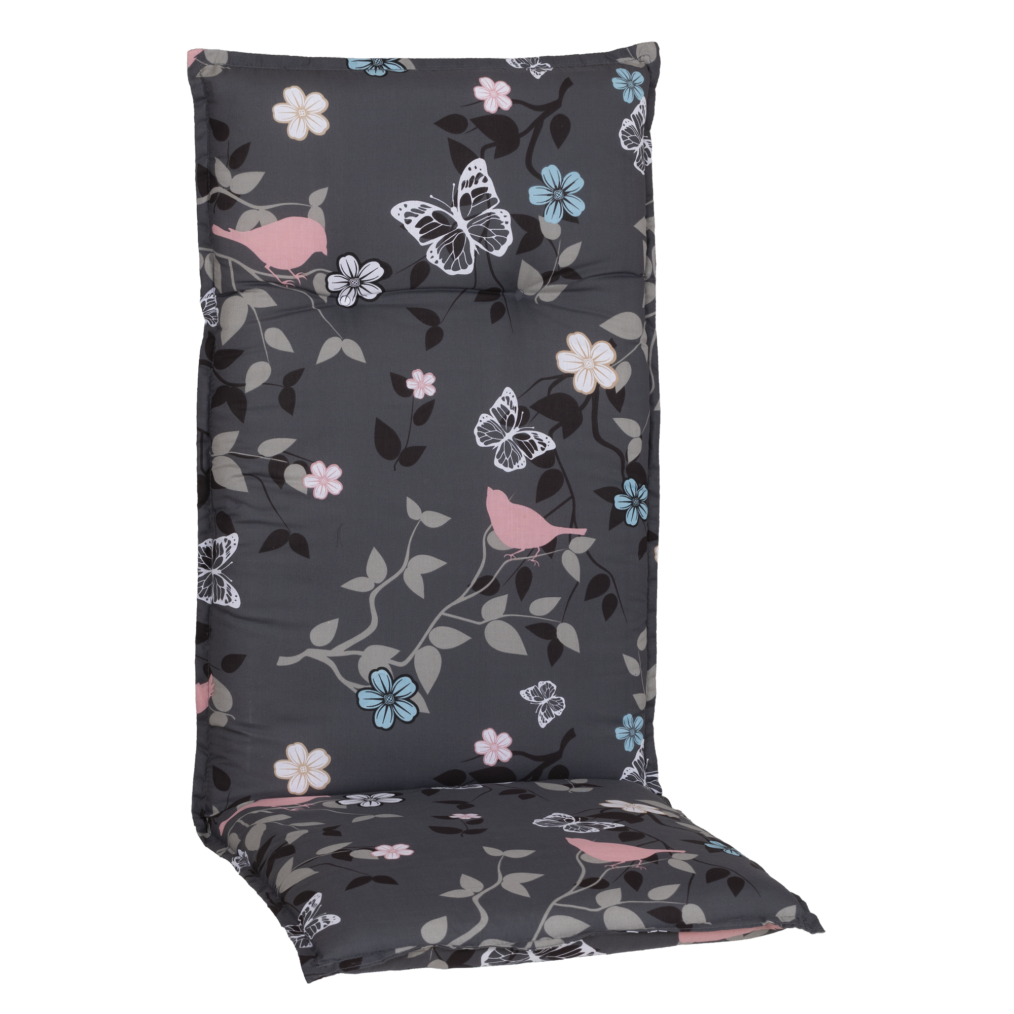 Hochlehner-Auflagen-Set 'Barcelona' grau/blau/pink 50 x 118 x 6 cm 4 Stück
