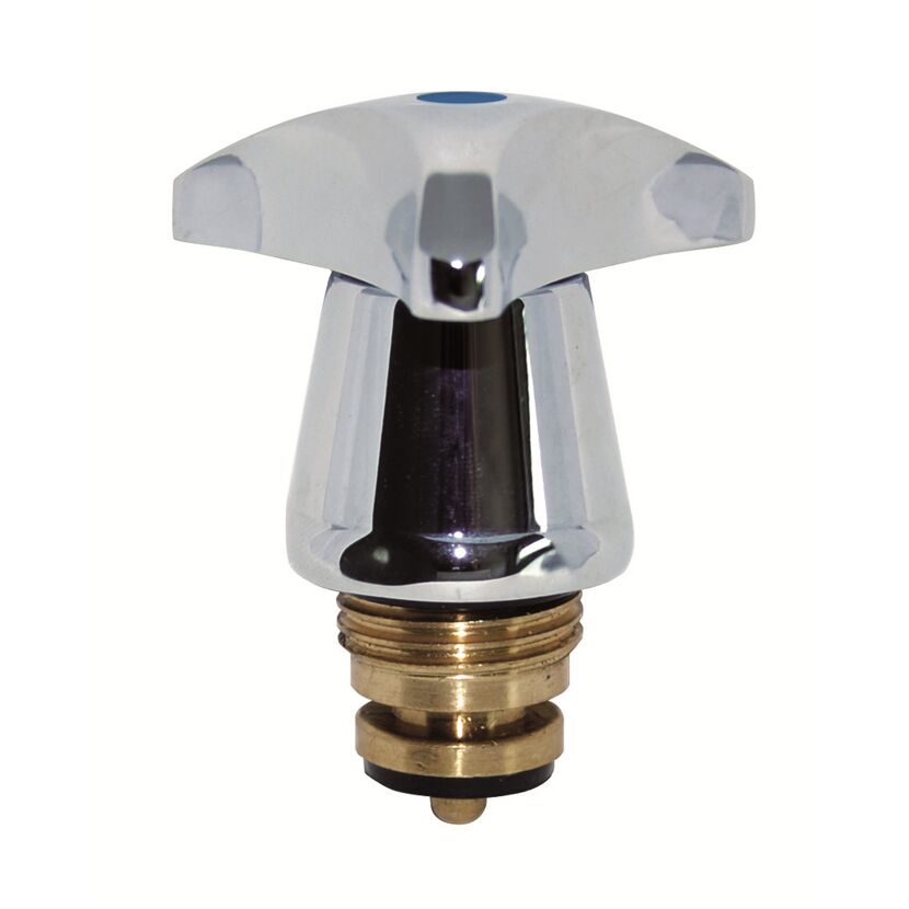 Dreikantgriff verchromt 1/2", Markierung blau/rot/weiß