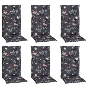 Hochlehner-Auflagen-Set 'Barcelona' grau/blau/pink 50 x 118 x 6 cm 6 Stück