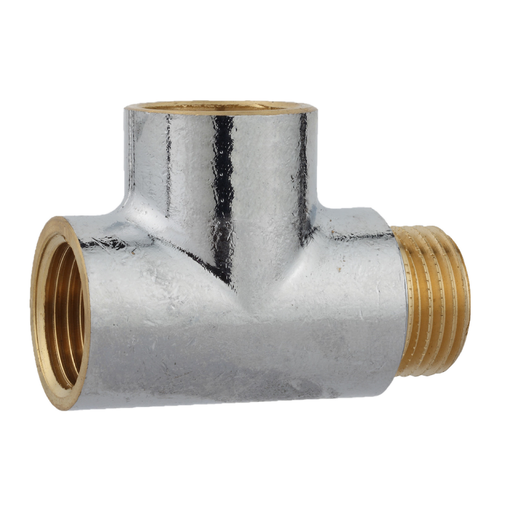 T-Stück Messing verchromt 1/2" IG x 1/2" IG x 1/2" AG