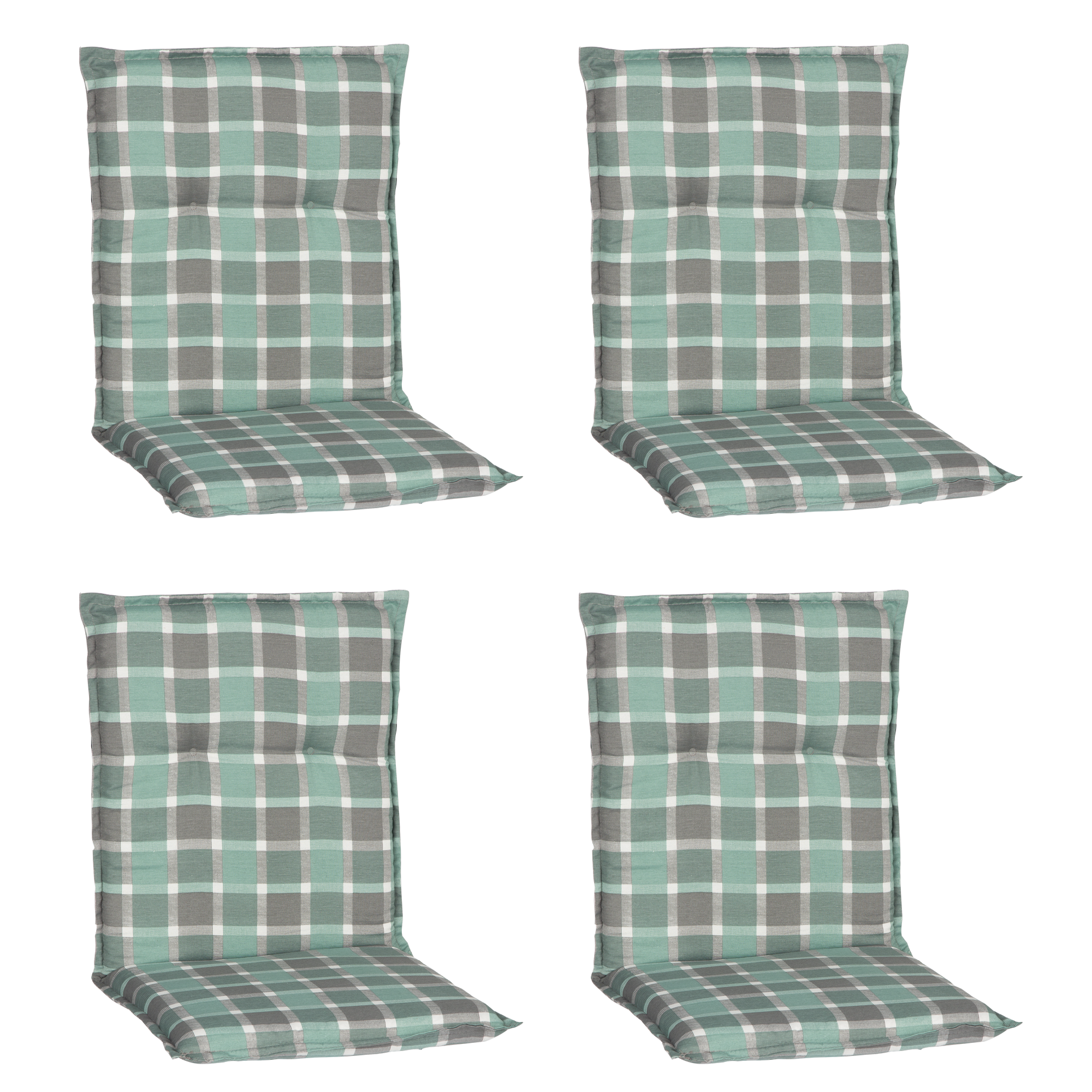 Niedriglehner-Auflagen-Set 'Barcelona' türkis/grau 50 x 101 x 6 cm 4 Stück