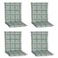 Niedriglehner-Auflagenset 'Büsum' türkis/grau 50 x 101 x 6 cm 4 Stück
