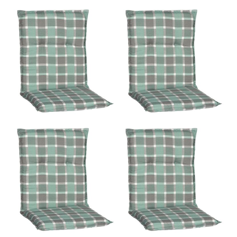 Niedriglehner-Auflagenset 'Büsum' türkis/grau 50 x 101 x 6 cm 4 Stück