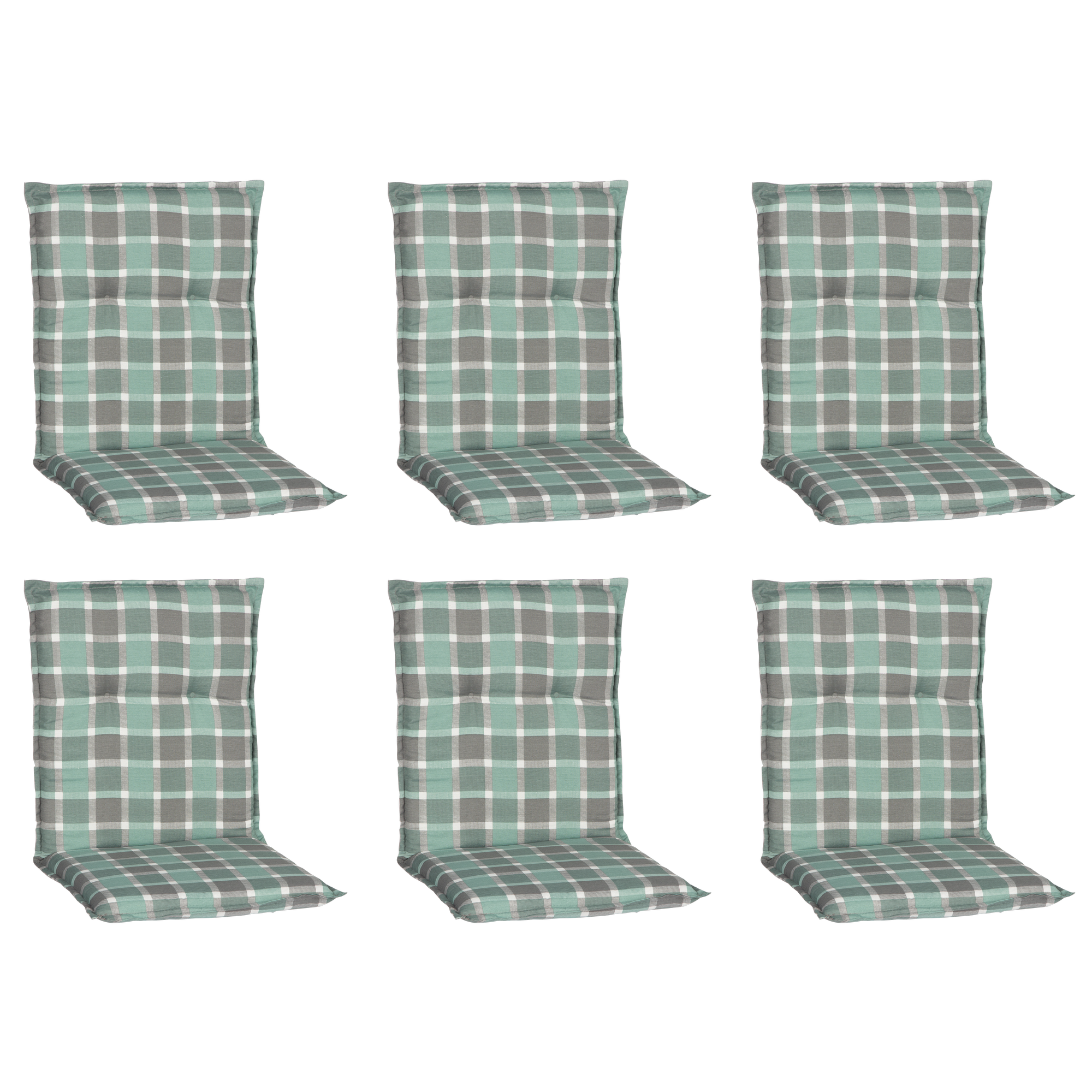 Niedriglehner-Auflagen-Set 'Barcelona' türkis/grau 50 x 101 x 6 cm 6 Stück