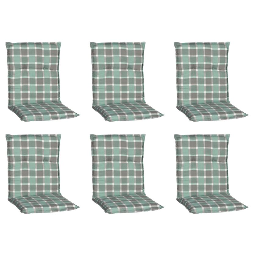 Niedriglehner-Auflagenset 'Büsum' türkis/grau 50 x 101 x 6 cm 6 Stück