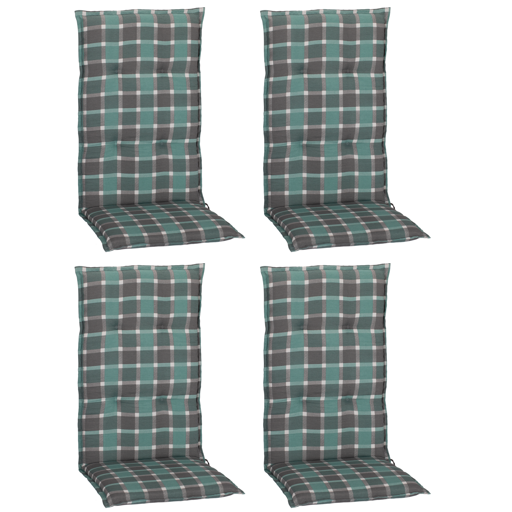 Hochlehner-Auflagen-Set 'Barcelona' türkis/grau 50 x 118 x 6 cm 4 Stück