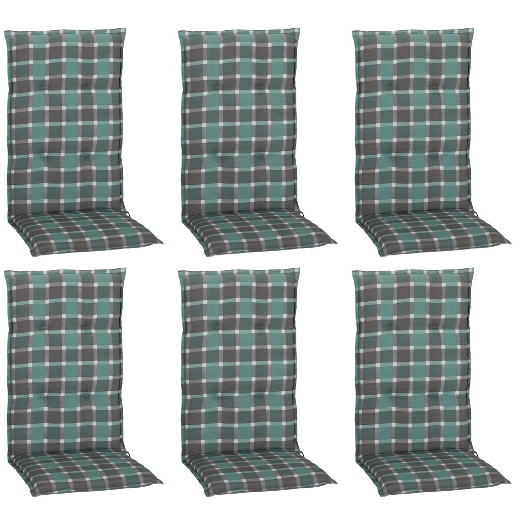 Hochlehner-Auflagenset 'Büsum' türkis/grau 50 x 118 x 6 cm 6 Stück