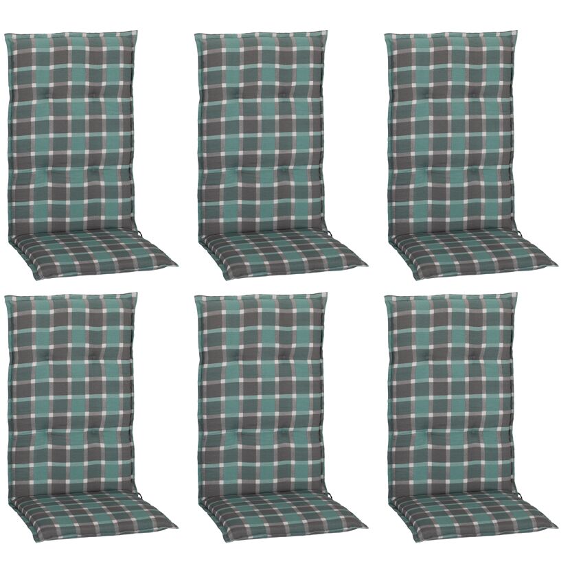 Hochlehner-Auflagenset 'Büsum' türkis/grau 50 x 118 x 6 cm 6 Stück