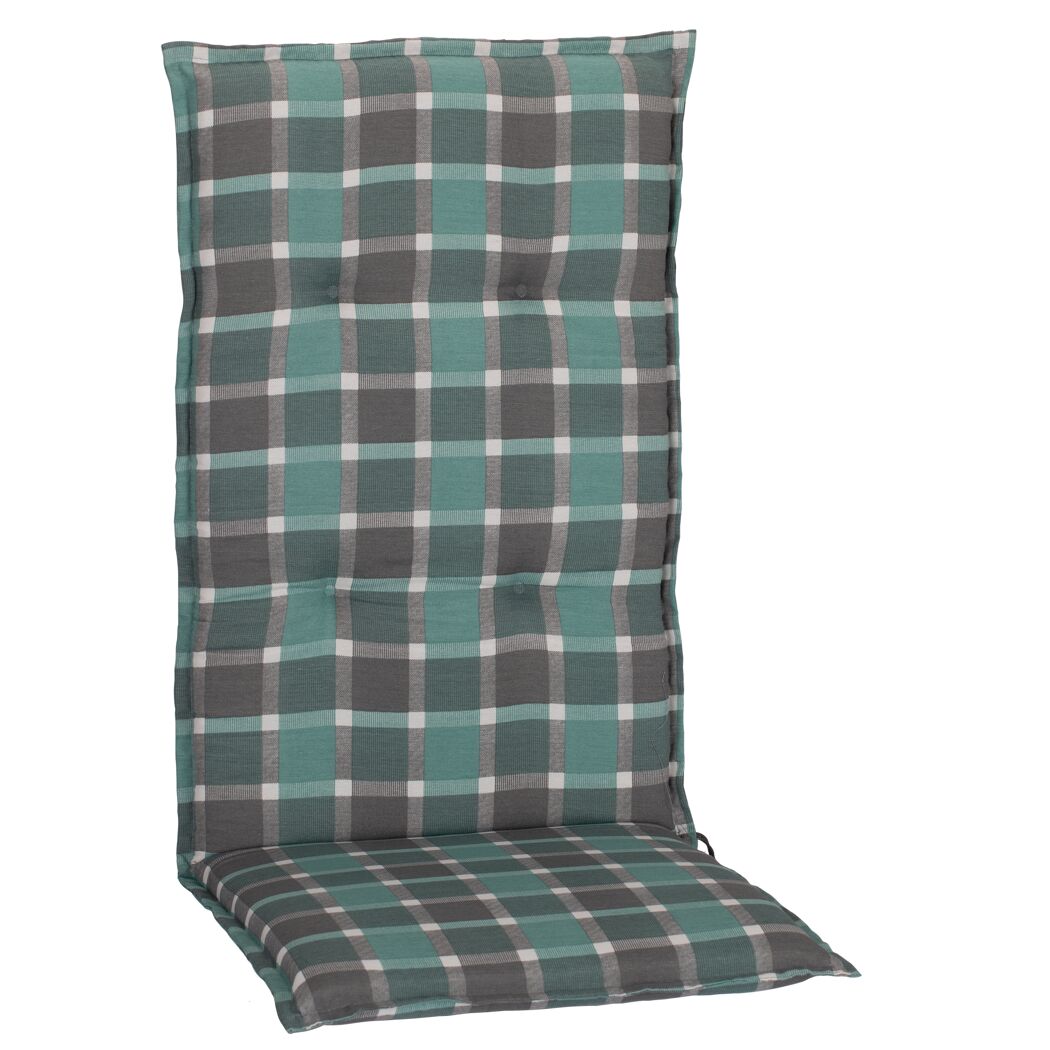Hochlehner-Auflagenset 'Büsum' türkis/grau 50 x 118 x 6 cm 6 Stück