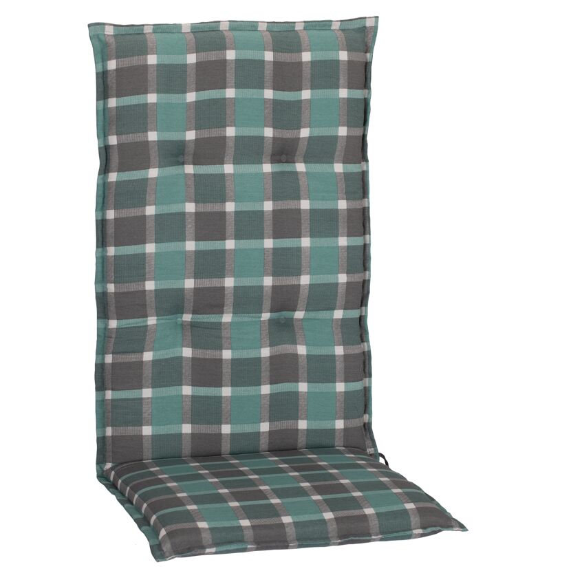 Hochlehner-Auflagenset 'Büsum' türkis/grau 50 x 118 x 6 cm 6 Stück