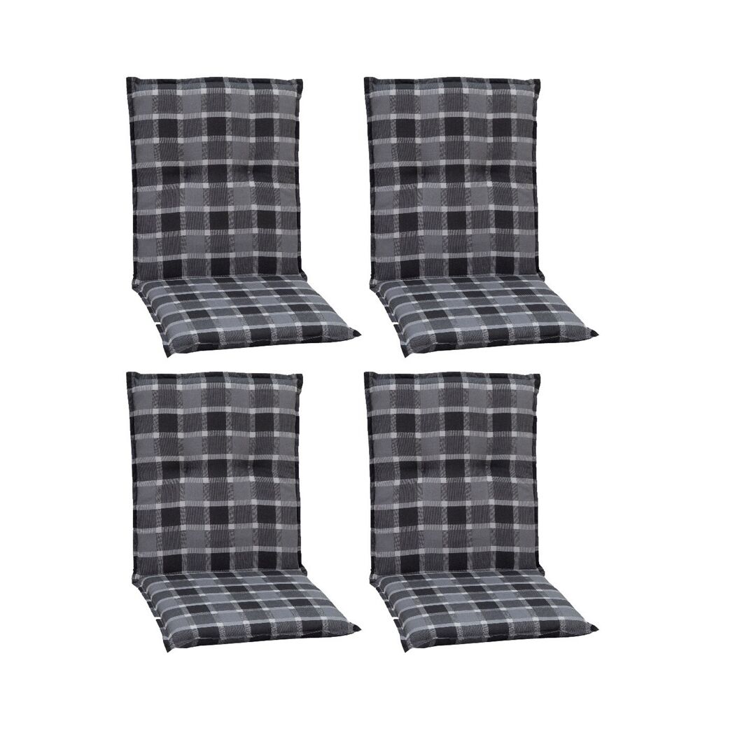 Niedriglehner-Auflagenset 'Belgrad' anthrazit 101 x 50 cm 4 Stück