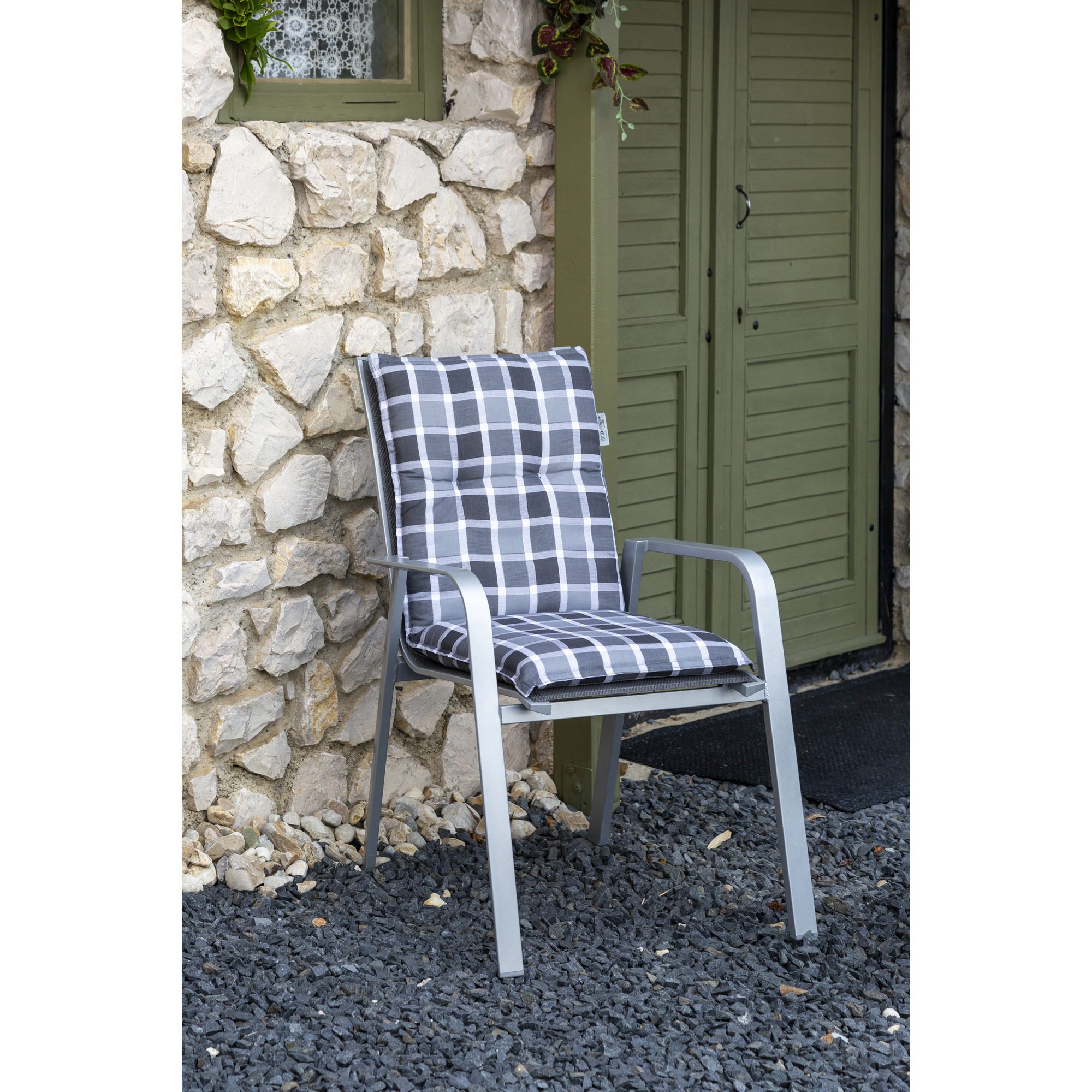 Auflagenset 'Belgrad' grau/anthrazit 101 x 50 cm 4 Stück