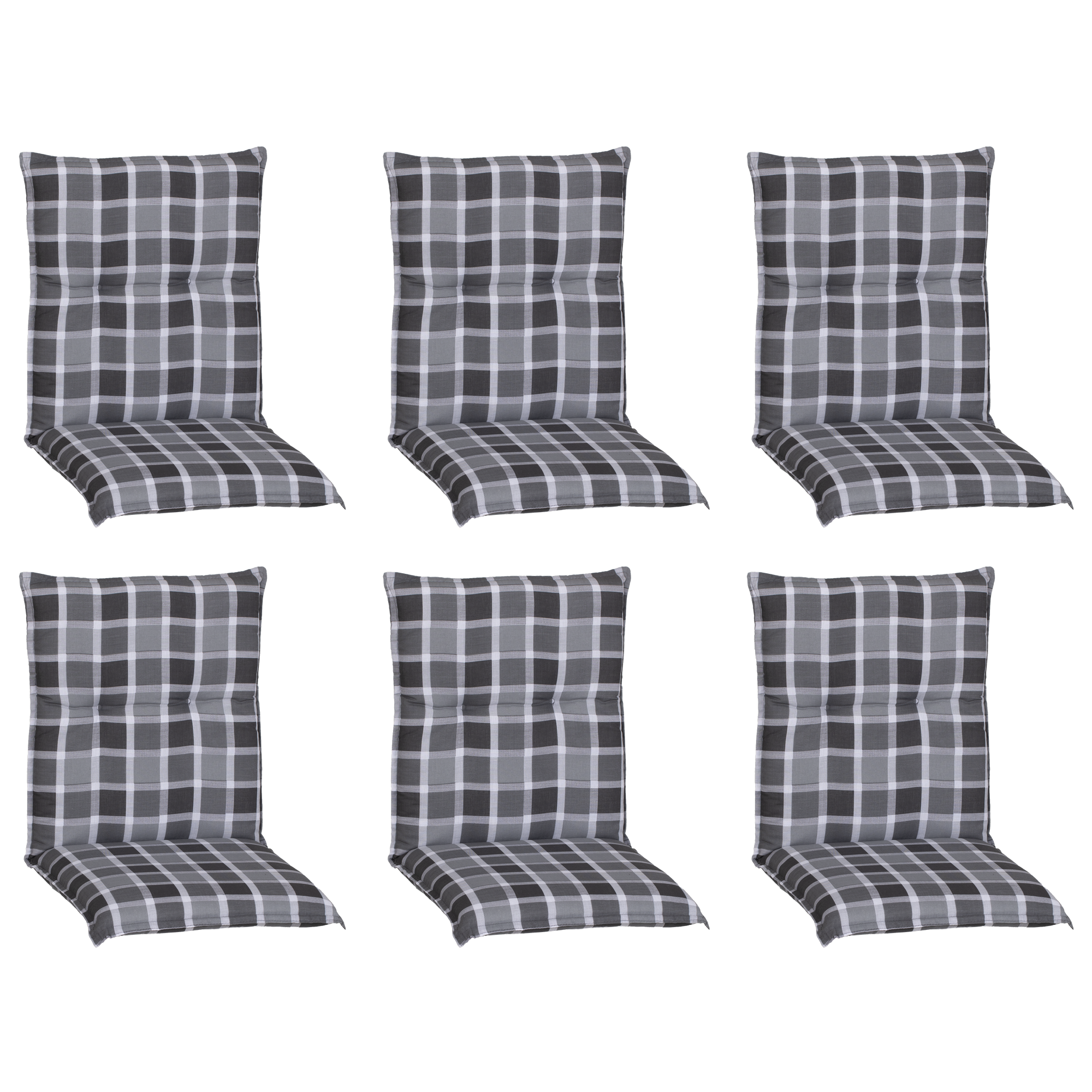 Niedriglehner-Auflagen-Set 'Barcelona' grau 50 x 101 x 6 cm 6 Stück