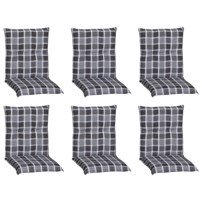 Niedriglehner-Auflagenset 'Belgrad' grau 50 x 101 x 6 cm 6 Stück