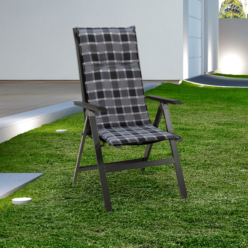 Hochlehner-Auflagenset 'Belgrad' grau 50 x 118 x 6 cm 4 Stück
