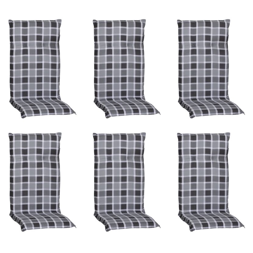 Hochlehner-Auflagenset 'Belgrad' grau 50 x 118 x 6 cm 6 Stück
