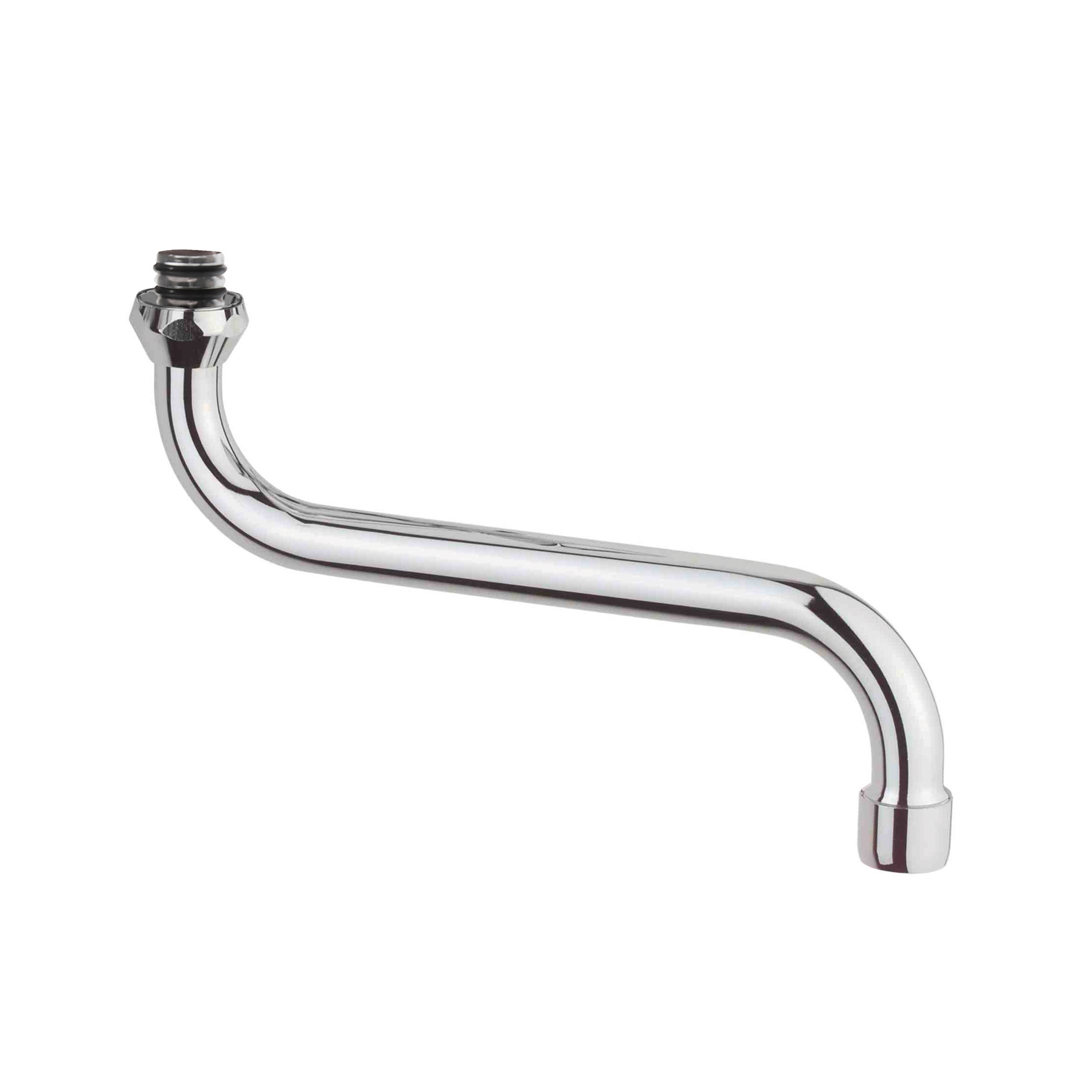 S-Rohrauslauf verchromt 3/4" x 250 mm, mit Mischdüse und O-Ring