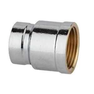 Reduzier-Doppelmuffe Messing verchromt 1/2" IG x 3/8" IG