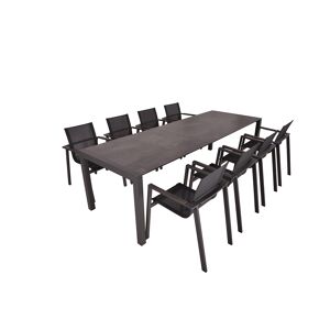 Gartenmöbel-Set 'Sophia' schwarz 9-teilig