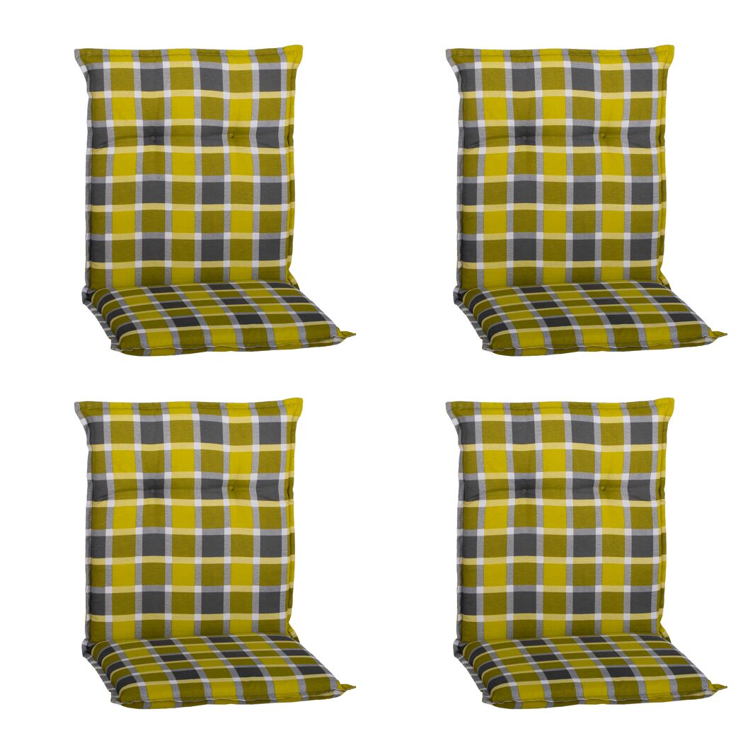 Niedriglehner-Auflagenset 'Bratislava' gelbgrün/grau 50 x 101 x 6 cm 4 Stück