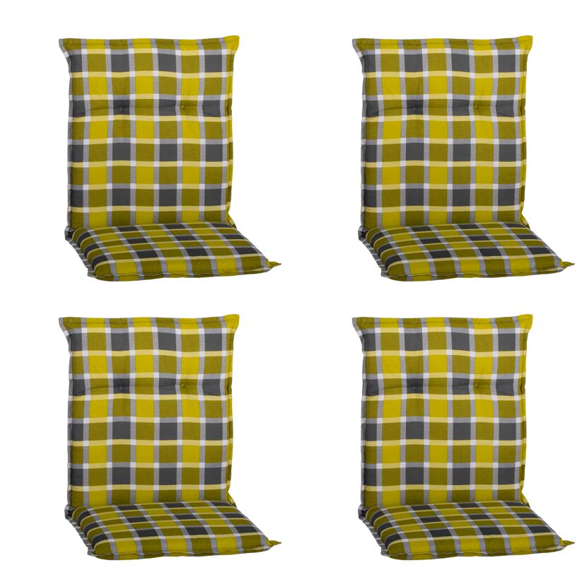 Niedriglehner-Auflagenset 'Bratislava' gelbgrün/grau 50 x 101 x 6 cm 4 Stück