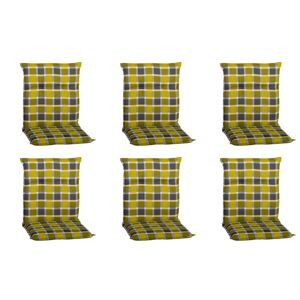 Niedriglehner-Auflagen-Set 'Barcelona' gelbgrün/grau 50 x 101 x 6 cm 6 Stück