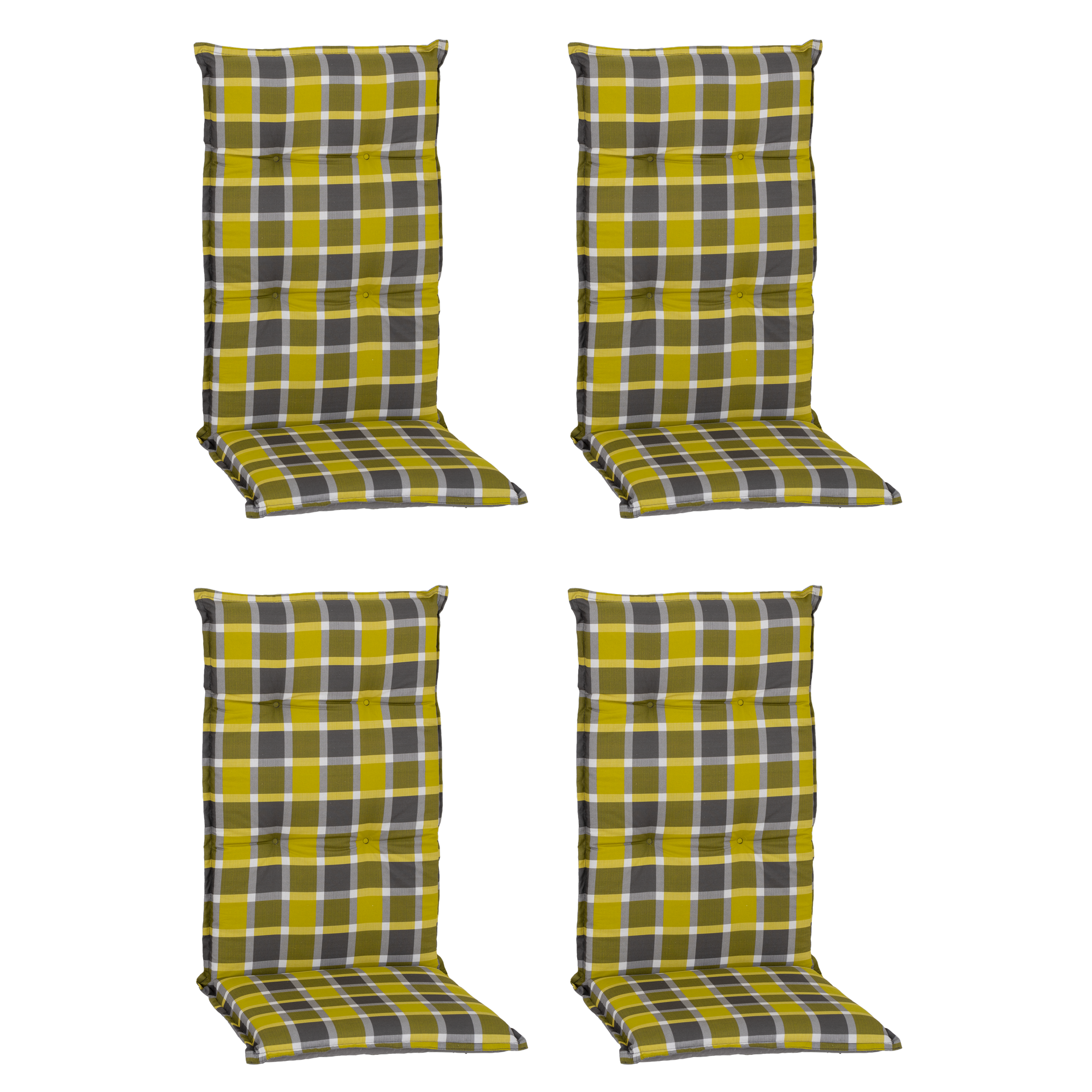 Hochlehner-Auflagen-Set 'Barcelona' gelbgrün/grau 50 x 118 x 6 cm 4 Stück