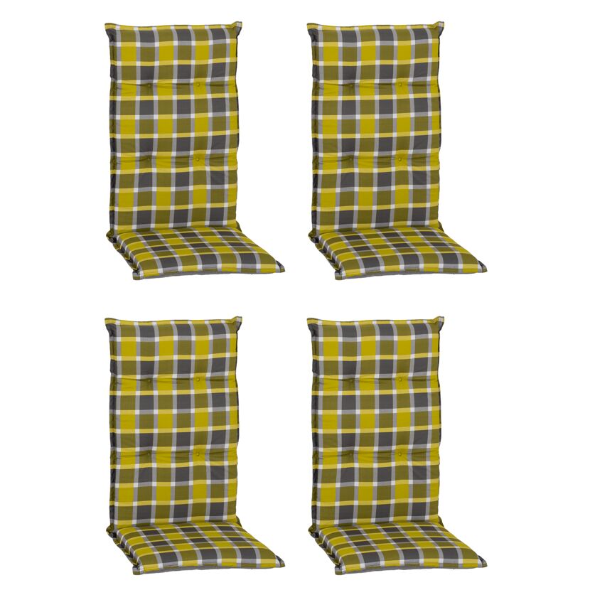 Hochlehner-Auflagenset 'Bratislava' gelbgrün/grau 50 x 118 x 6 cm 4 Stück