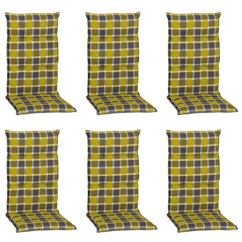 Hochlehner-Auflagenset 'Bratislava' gelbgrün/grau 50 x 118 x 6 cm 6 Stück