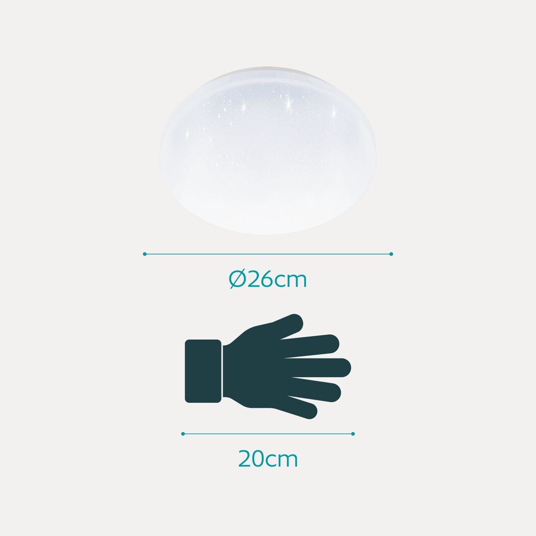 LED-Deckenleuchte 'Pogliola-E' 11 W 1200 lm warmweiß Ø 26 cm