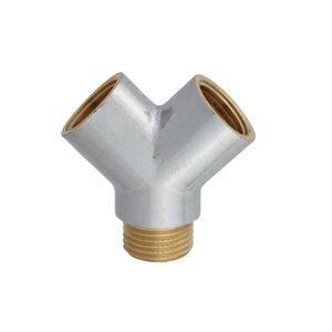 Y-Verteilerstück Messing verchromt 1/2" IG x 1/2" AG