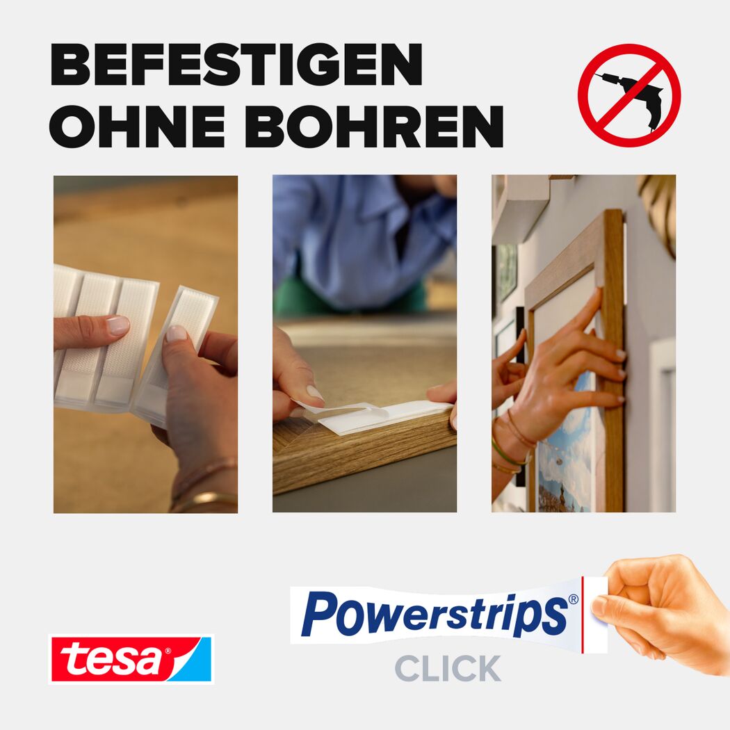 Powerstrips Click Klett-Klebepads medium 4 x 2 Stück
