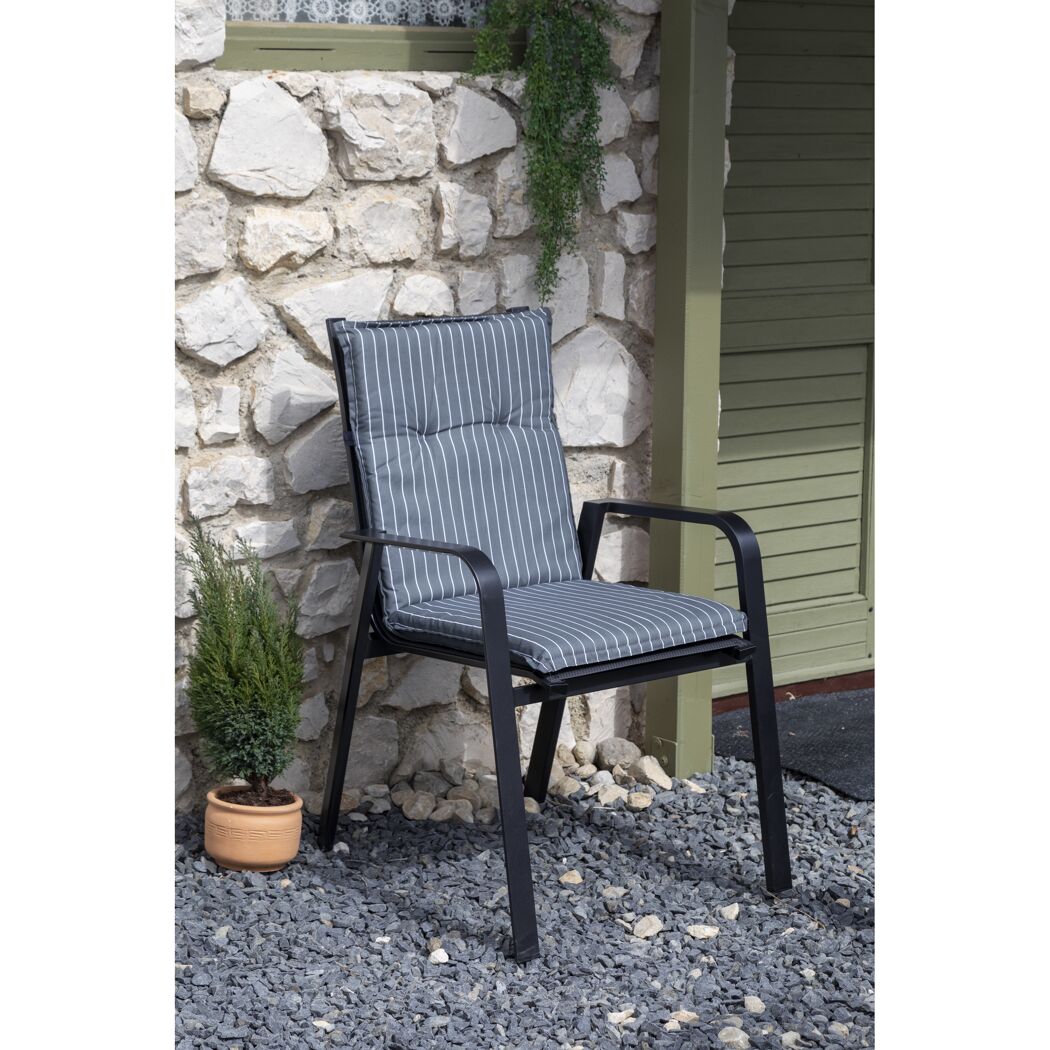 Niedriglehner-Auflagenset 'Belm' grau/weiß 50 x 101 x 6 cm 6 Stück