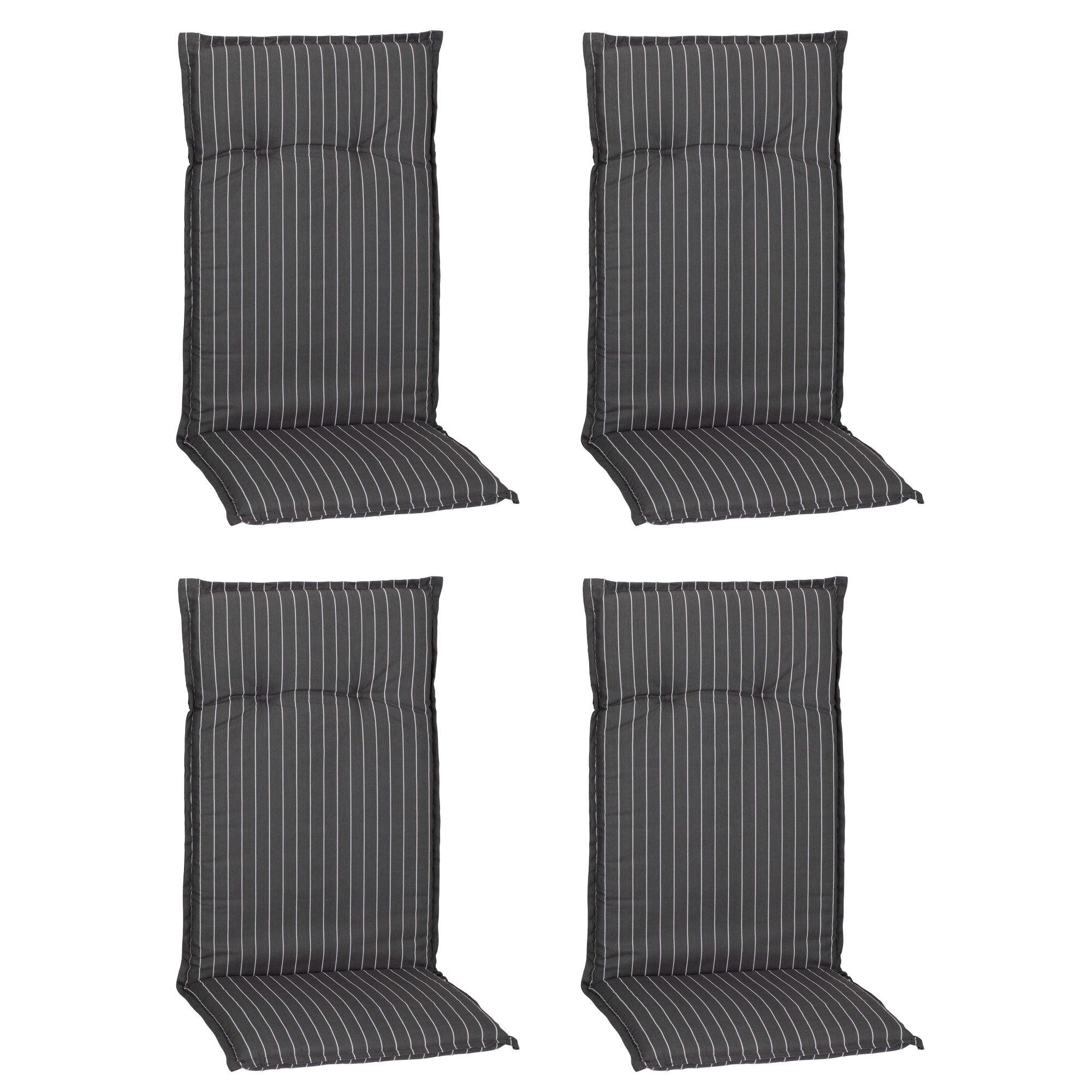 Hochlehner-Auflagen-Set 'Barcelona' grau/weiß 50 x 118 x 6 cm 4 Stück