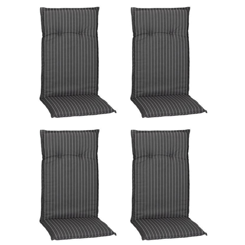 Hochlehner-Auflagenset 'Belm' grau/weiß 50 x 118 x 6 cm 4 Stück