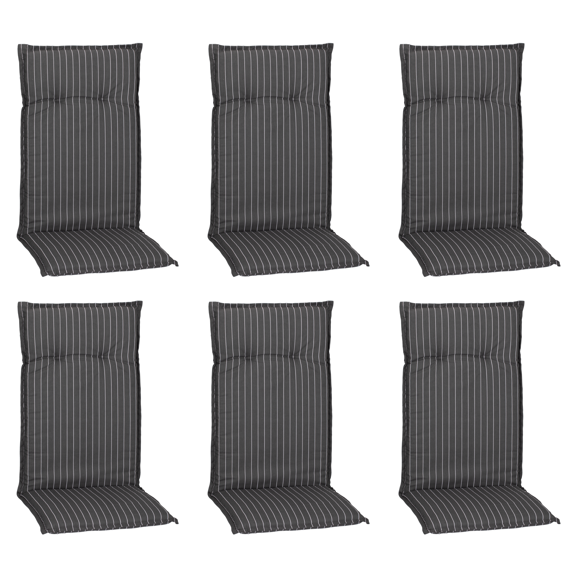 Hochlehner-Auflagen-Set 'Barcelona' grau/weiß 50 x 118 x 6 cm 6 Stück