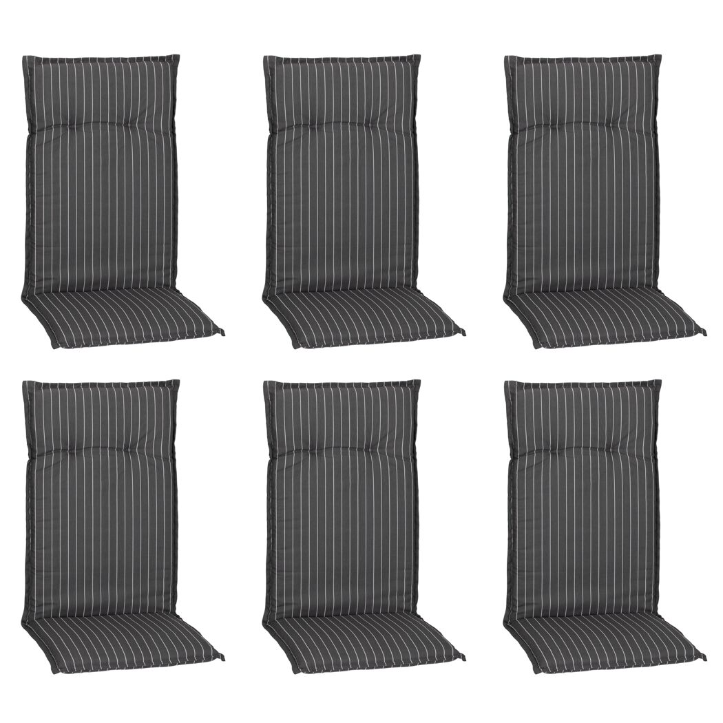 Hochlehner-Auflagenset 'Belm' grau/weiß 50 x 118 x 6 cm 6 Stück
