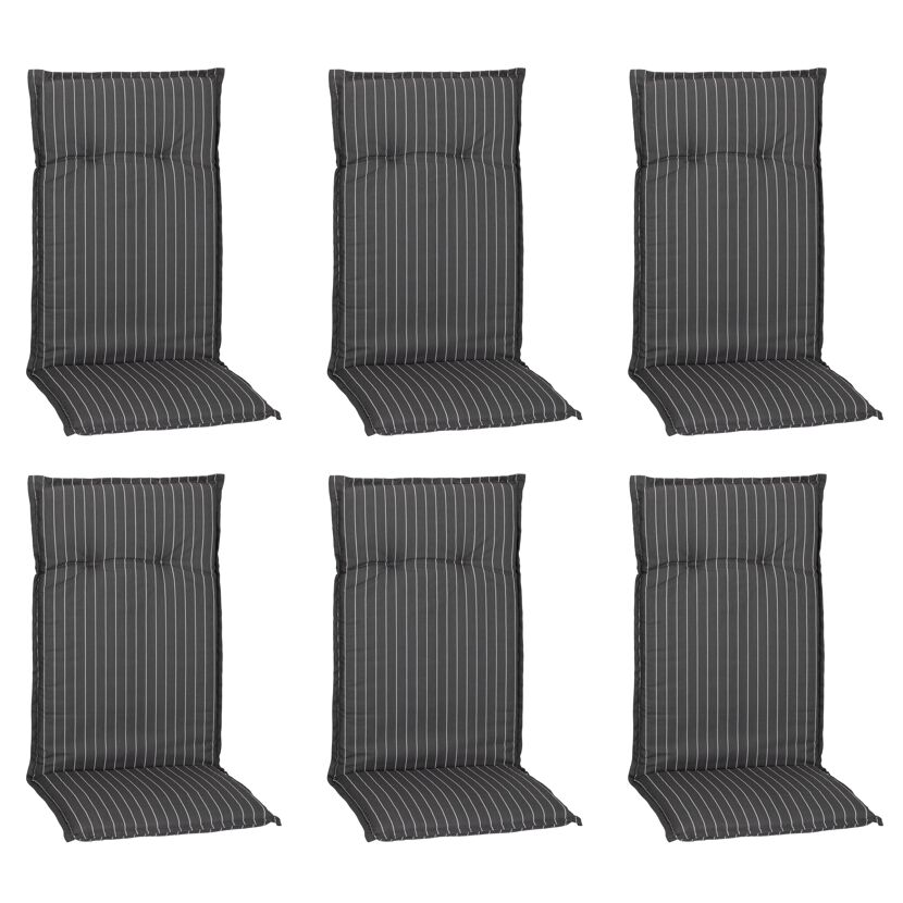 Hochlehner-Auflagenset 'Belm' grau/weiß 50 x 118 x 6 cm 6 Stück