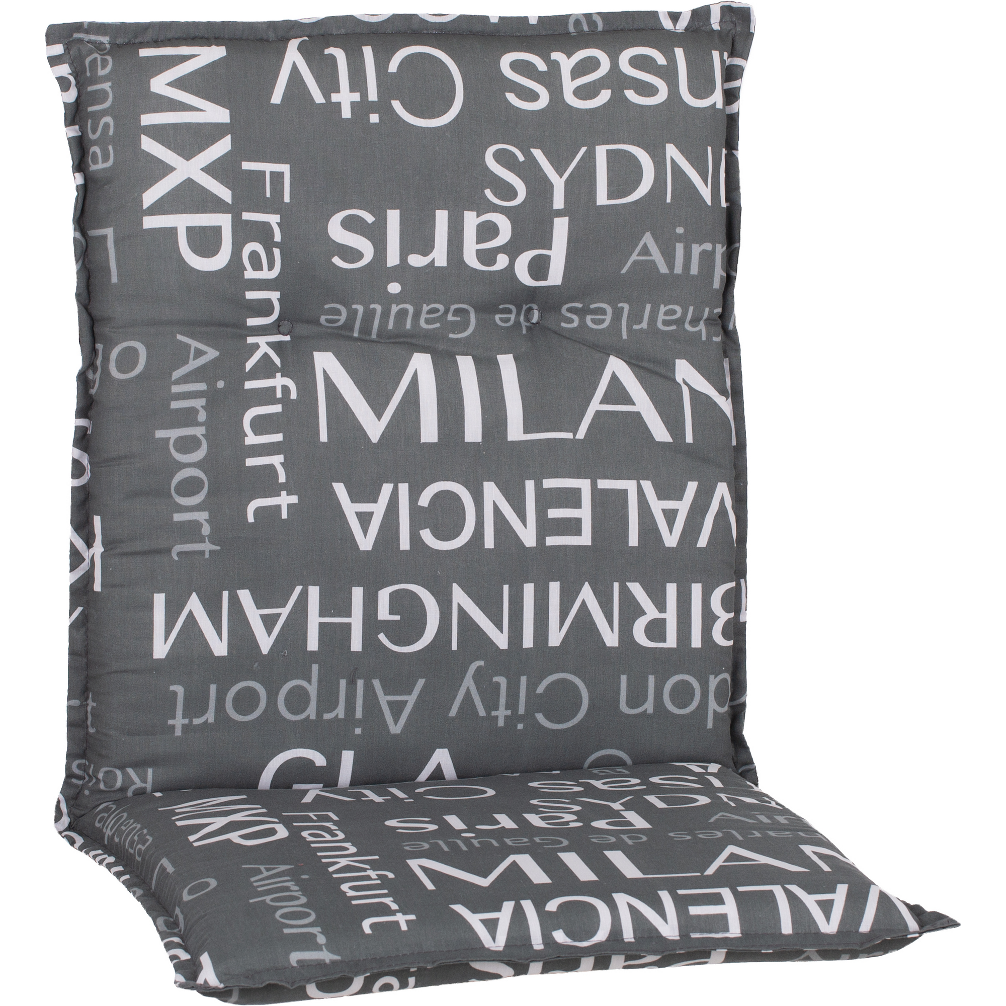 Niedriglehner-Auflagen-Set 'Barcelona' grau 50 x 101 x 6 cm 6 Stück