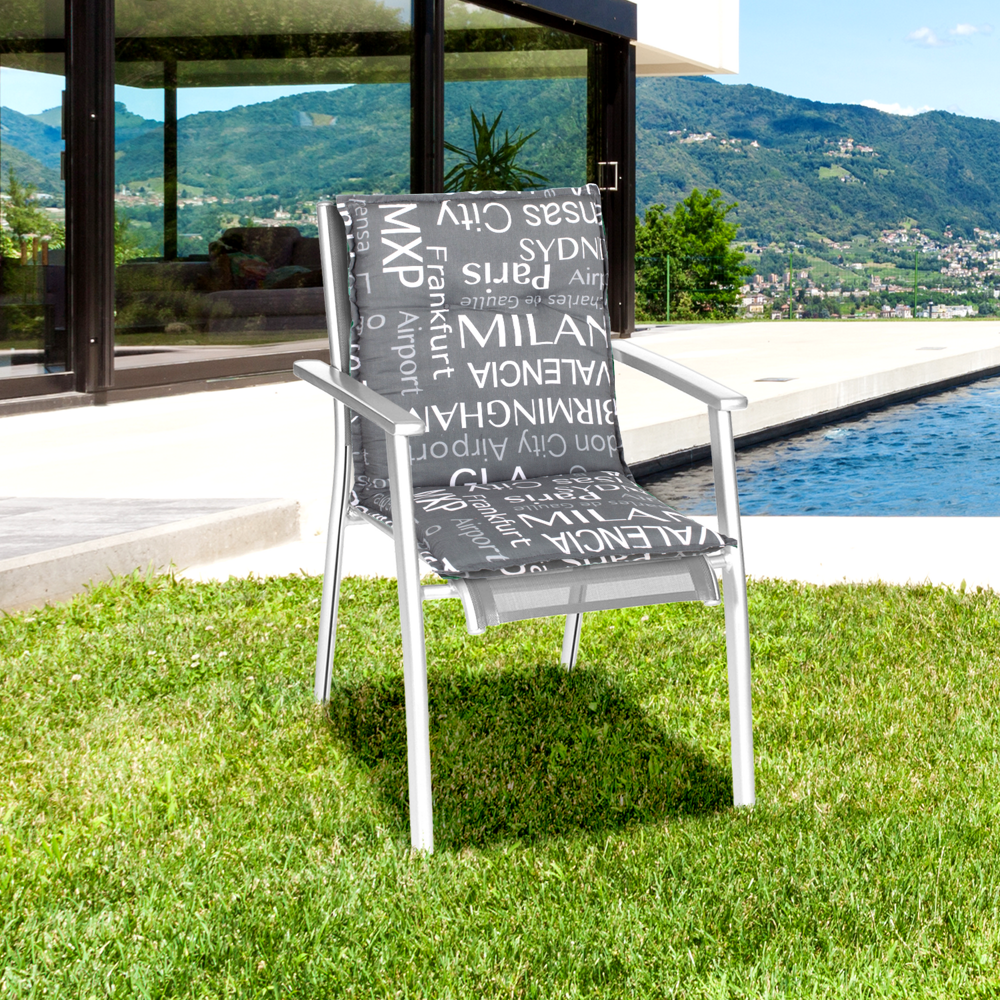 Niedriglehner-Auflagenset 'Barcelona' grau 50 x 101 x 6 cm 6 Stück