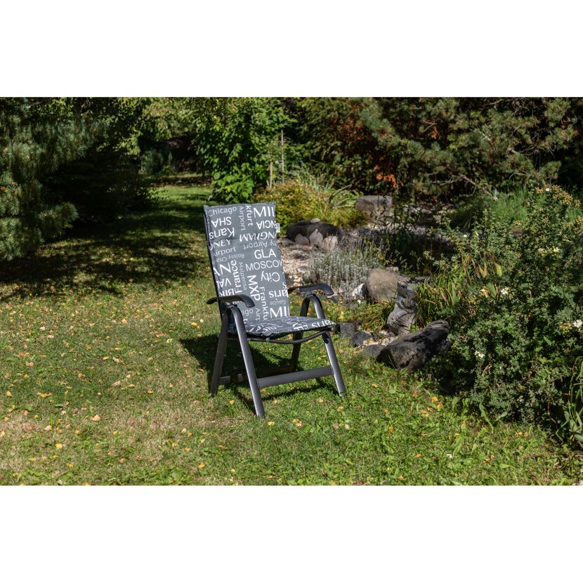 Hochlehner-Auflagenset 'Bellona' grau 50 x 118 x 6 cm 6 Stück