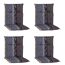 Niedriglehner-Auflagenset 'Bangui' grau/braun 50 x 101 x 6 cm 4 Stück